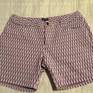 Men's ST33LE Patterned Flat Front Shorts - Red, White, and Blue